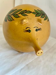 Ceramic Pig Piggy Bank W/ Coins