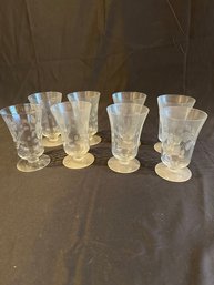 8 Etched Glasses