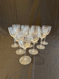 10 Crystal Wine Glasses