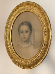 Pencil Portrait Of Girl, Guilded Frame