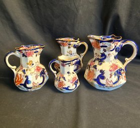 Masons Iron Stone Made In England Pitchers, Handpainted (4)