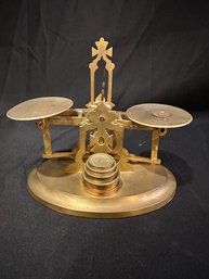 Brass Scales With Weights
