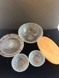 Salad Bowls,plater,and Cutting Board