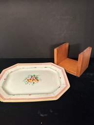 Serving Platter And Napkin Holder