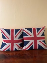 England Flag Vintage Throw Pillows