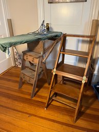 Wooden Ironing Board & Step Ladder/chair