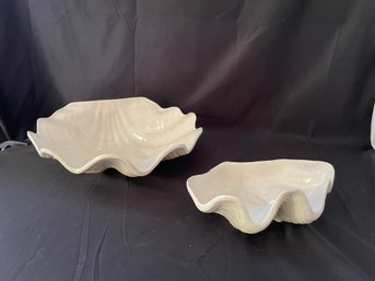 Large & Small Ceramic Clam Bowls   (DR)