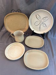 Booth Pottery Mixed Dishes Set & Pitcher