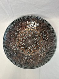 Turkish Copper Art Glass Decorative Bowl