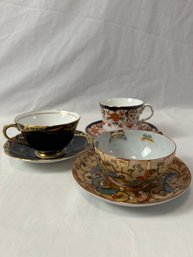 Collingwoods England And Asian Porcelain Teacups/Saucers