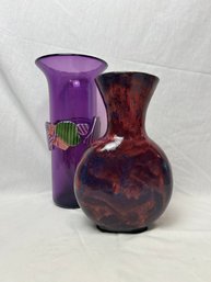 Decorative Purple/Red Vases