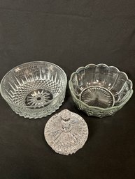 Crystal Vintage Glass Bowls And Decorative Dish