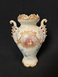 Limoges Antique Latrille Freres Porcelain Cameo Portrait Style Vase