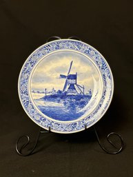 Royal Delft Windmill Plate, Antique