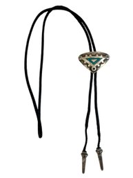 Giles Taxco Rancho Alegre Sterling Silver & Turquoise Bolo Tie