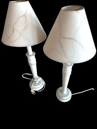 Pair Of Painted Lamps