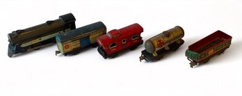 Vintage Marx Train Cars  And Locomotive Engine