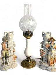 Lamp And Pair Of Candlesticks German
