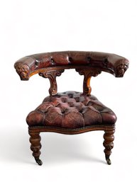 Leather Nailhead Chair    (L)