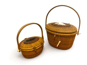 M.F. Dias Signed Nantucket Woven Basket Set (D)