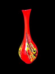 Decorative Red Blown Glass Red Vase