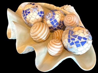 Giant Clam Shell, Decorative Ceramic Spheres