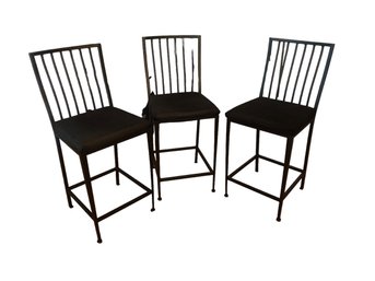 Metal Black Kitchen Island Chairs Set Of 3