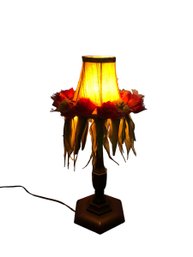 Vintage Palm And Tropical Flower Lamp (D)