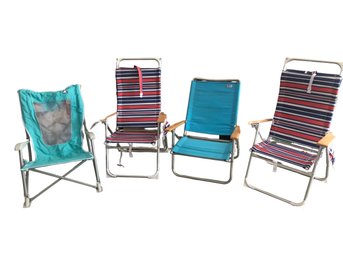 Assorted Foldable Beach Chair Set