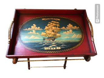 Cutty Sark Nautical Serving Tray With Stand
