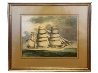 William Howard Yorke Print Of The Barque Sumatra Of Lanelly (D)