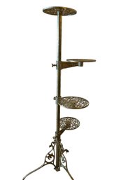 Brass 4 Tier Plant Stand. (B)