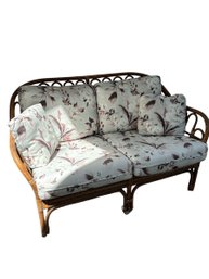 Wicker Small Sofa With Cushions And Pillows