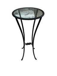 Glass And Metal Accent Table