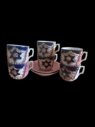 German Cups And Saucers (6 Cups 2 Saucers)