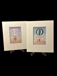 A Churchhill Double Matted Hot Air Balloon Postcards, Unframed, Set #1 (LC)