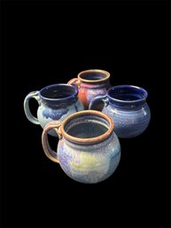 Eclectic Art Pottery Mugs, Marked Pg