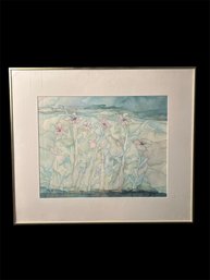 Watercolor Of Irises, Possible Original, Signed  (SR)