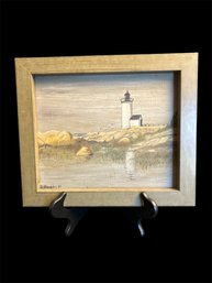 C Beardsley Original Painting, 1986, Lighthouse