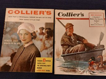 2 Collier's Magazines,  Princess Grace, Red Grange