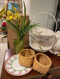 Orchid Planter, Fruit Basket, Dansk Plate, Double Basket