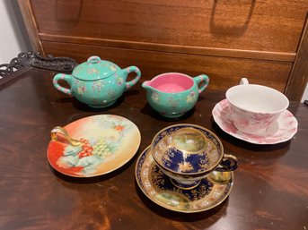 Teacups, Sugar & Creamer, Plate