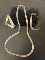 Sterling Necklace & 2 Bracelets