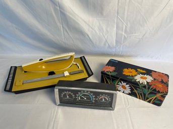 Electric Knife, Barometer, Vintage Tin