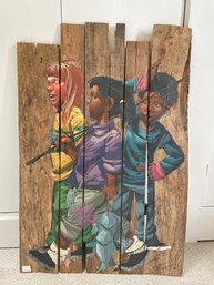 Painting On Wood Signed By Artist Robert Carter