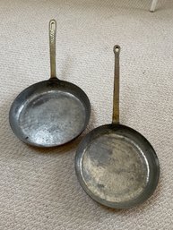 2 Copper & Brass Frying Pans