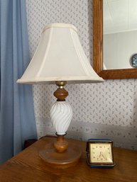 Vintage Table Lamp & Sloan Travel Clock