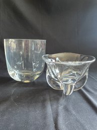 3D Glass Dish And Vase   (K)