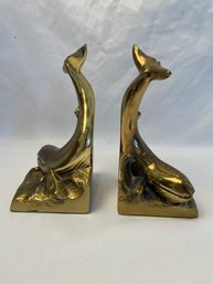 Blue Whale Solid Brass Bookends