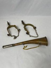 Brass Spurs, Brass Gunpowder Horn